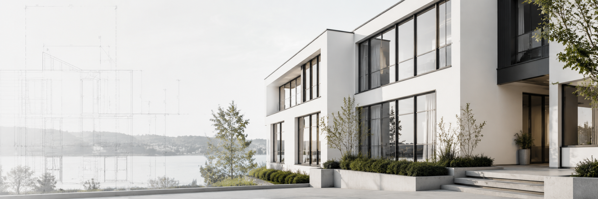 3D-visualisering af planlagt rækkehusprojekt – Solrød Strand